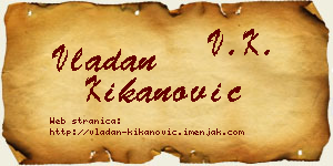 Vladan Kikanović vizit kartica